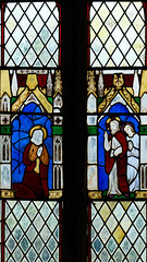 C14 stained glass fragments