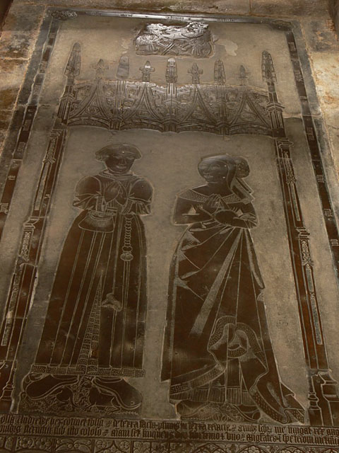 Cuivre commémorative de Thomas Andrewes - Church Charwelton, Northamptonshire.