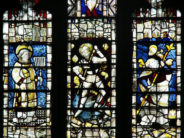 Medival stained glass at Great Malvern Priory