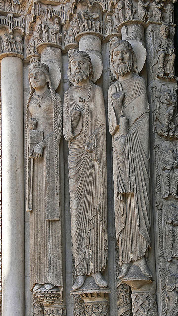 Rois et reines de l'Ancien Testament, sculpture romane, Chartres