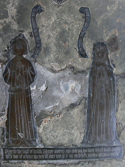 William Thorpe and Wife Brass - Higham Ferrers, Northamptonshire
