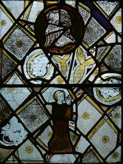 C14 stained glass fragments - Old Arley, Warwickshire
