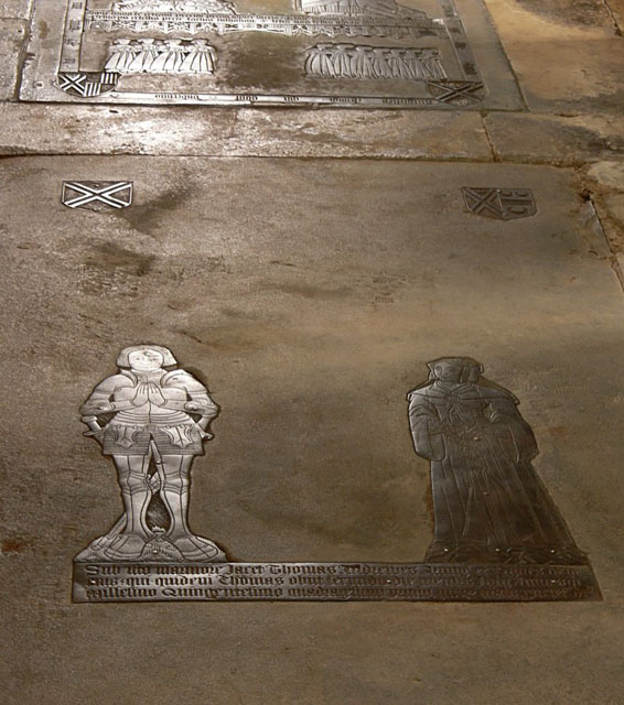 Cuivre de Thomas and Agnes Andrewes - Église de Charwelton,  Church Charwelton Northamptonshire