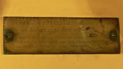 Inscription de cuivre de Moses Macham - Ryton-on-Dunsmore, Warwickshire